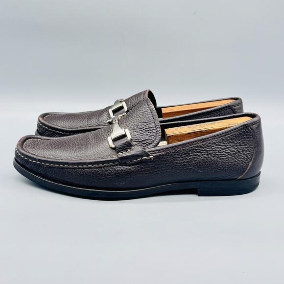 Allen Edmonds Shoes Men 9 Brown Pebbled Leather Firenze Bit Loafer Slip On Dress main image 8